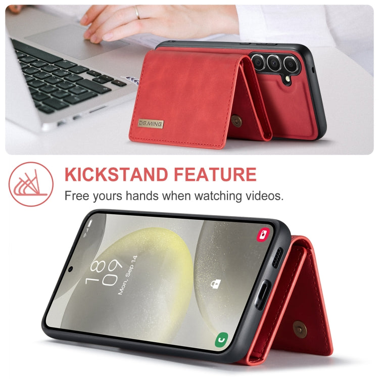 For Samsung Galaxy S24 5G DG.MING M1 Series 3-Fold Multi Card Wallet + Magnetic Phone Case(Red) - Galaxy S24 5G Cases by DG.MING | Online Shopping UK | buy2fix