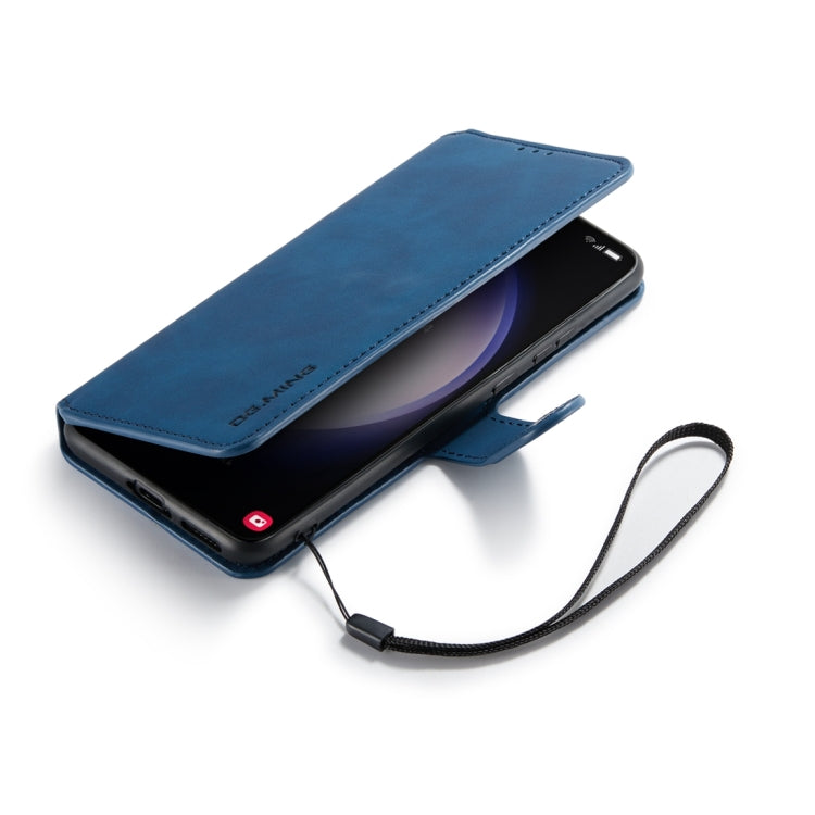 For Samsung Galaxy S23 5G DG.MING Retro Oil Edge Flip Leather Phone Case(Blue) - Galaxy S23 5G Cases by DG.MING | Online Shopping UK | buy2fix