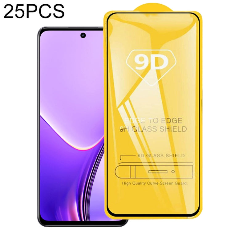 For Realme V50s 25pcs 9D Full Glue Full Screen Tempered Glass Film - V50s Tempered Glass by buy2fix | Online Shopping UK | buy2fix