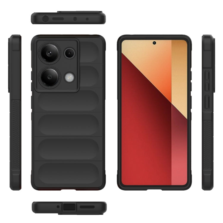 For Xiaomi Redmi Note 13 Pro 4G Global Magic Shield TPU + Flannel Phone Case(Black) - Note 13 Pro Cases by buy2fix | Online Shopping UK | buy2fix