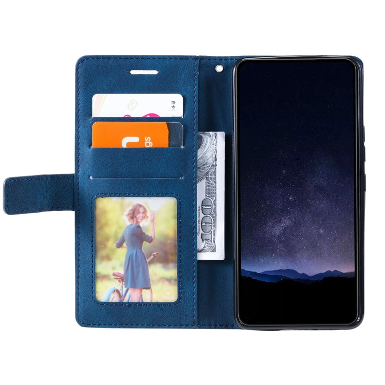 For Xiaomi Redmi Note 13 Pro+ Skin Feel Splicing Leather Phone Case(Blue) - Note 13 Pro+ Cases by buy2fix | Online Shopping UK | buy2fix