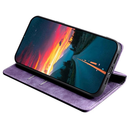 For Xiaomi 14 Ultra 5G RFID Anti-theft Brush Magnetic Leather Phone Case(Purple) - 14 Ultra Cases by buy2fix | Online Shopping UK | buy2fix