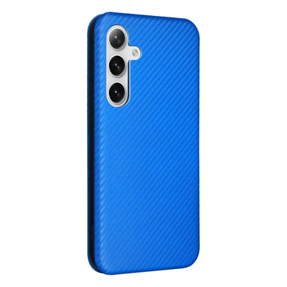 For Samsung Galaxy S24 5G Carbon Fiber Texture Flip Leather Phone Case(Blue) - Galaxy S24 5G Cases by buy2fix | Online Shopping UK | buy2fix