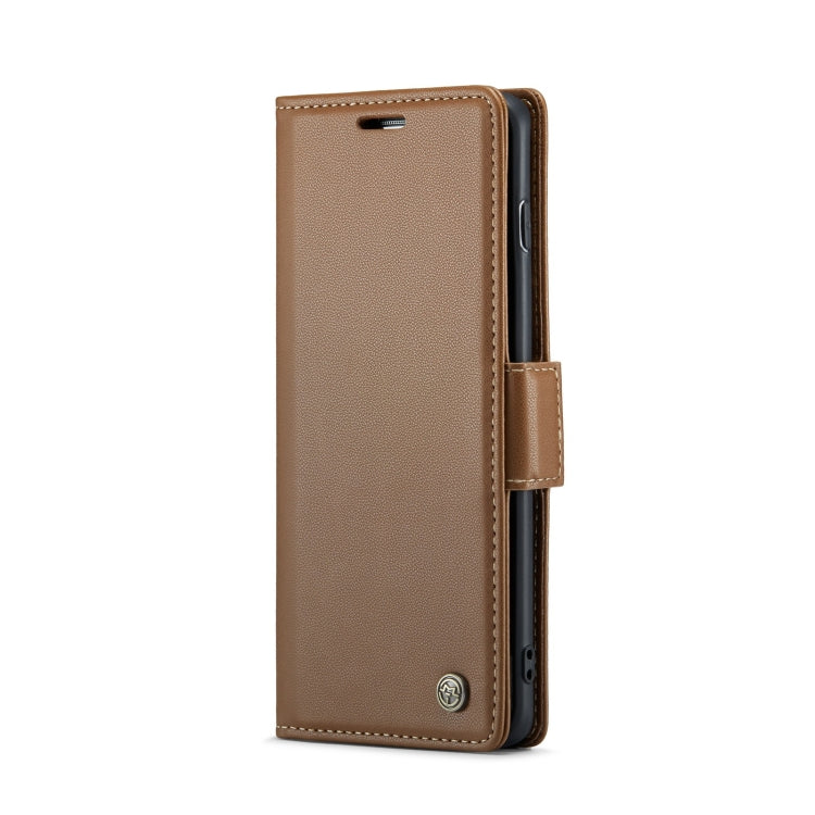 For Samsung Galaxy S10+ CaseMe 023 Butterfly Buckle Litchi Texture RFID Anti-theft Leather Phone Case(Brown) - Galaxy Phone Cases by CaseMe | Online Shopping UK | buy2fix