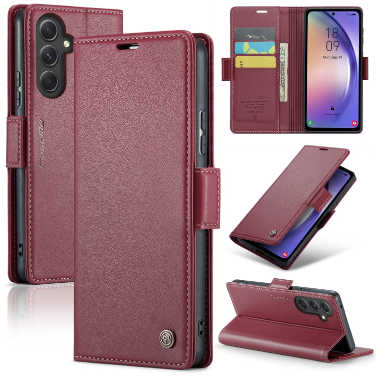 For Samsung Galaxy A54 5G CaseMe 023 Butterfly Buckle Litchi Texture RFID Anti-theft Leather Phone Case(Wine Red) - Galaxy Phone Cases by CaseMe | Online Shopping UK | buy2fix