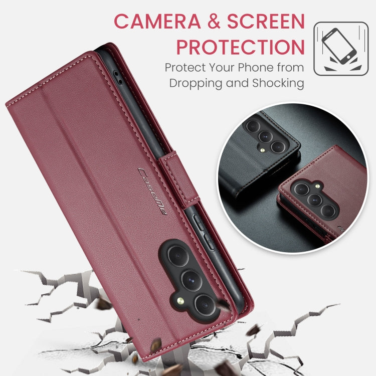 For Samsung Galaxy A54 5G CaseMe 023 Butterfly Buckle Litchi Texture RFID Anti-theft Leather Phone Case(Wine Red) - Galaxy Phone Cases by CaseMe | Online Shopping UK | buy2fix