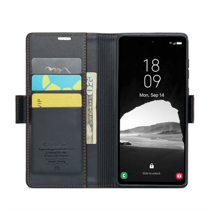 For Samsung Galaxy A35 5G CaseMe 023 Butterfly Buckle Litchi Texture RFID Anti-theft Leather Phone Case(Black) - Galaxy Phone Cases by CaseMe | Online Shopping UK | buy2fix