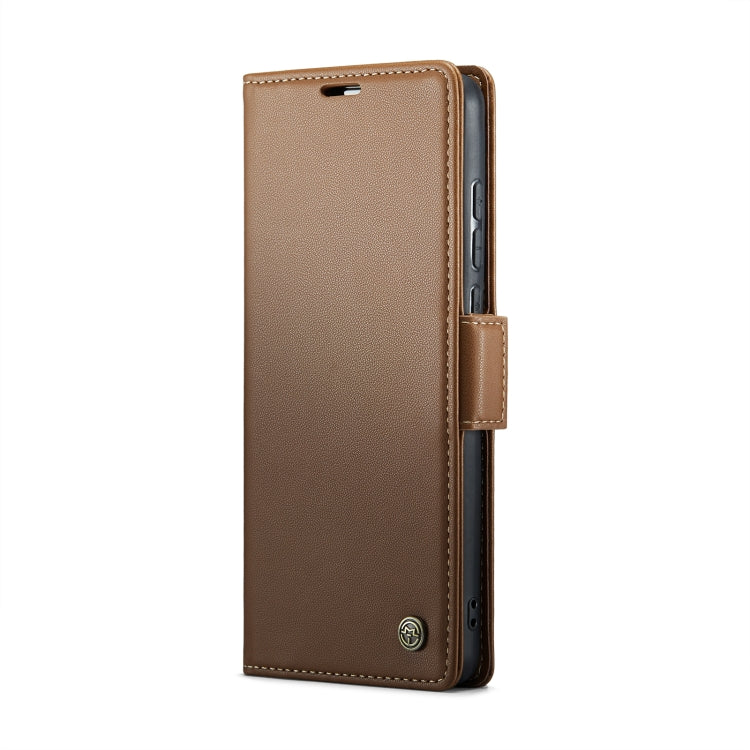 For Xiaomi Redmi 11A/12C CaseMe 023 Butterfly Buckle Litchi Texture RFID Anti-theft Leather Phone Case(Brown) - Xiaomi Cases by CaseMe | Online Shopping UK | buy2fix