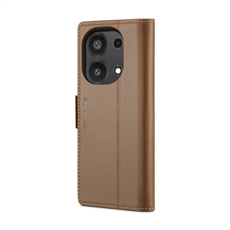 For Xiaomi Redmi Note 13 Pro 4G CaseMe 023 Butterfly Buckle Litchi Texture RFID Anti-theft Leather Phone Case(Brown) - Xiaomi Cases by CaseMe | Online Shopping UK | buy2fix