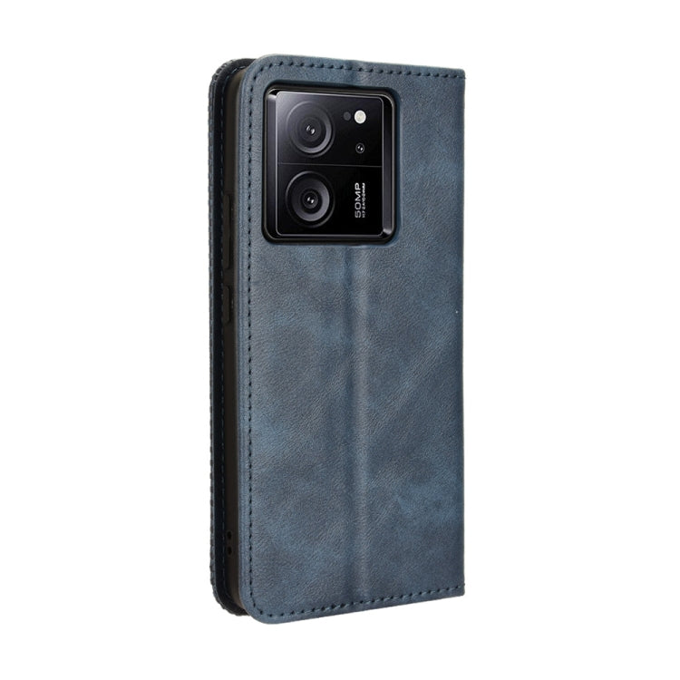 For Xiaomi Redmi K60 Ultra Magnetic Buckle Retro Texture Leather Phone Case(Blue) - Redmi K60 Ultra Cases by buy2fix | Online Shopping UK | buy2fix