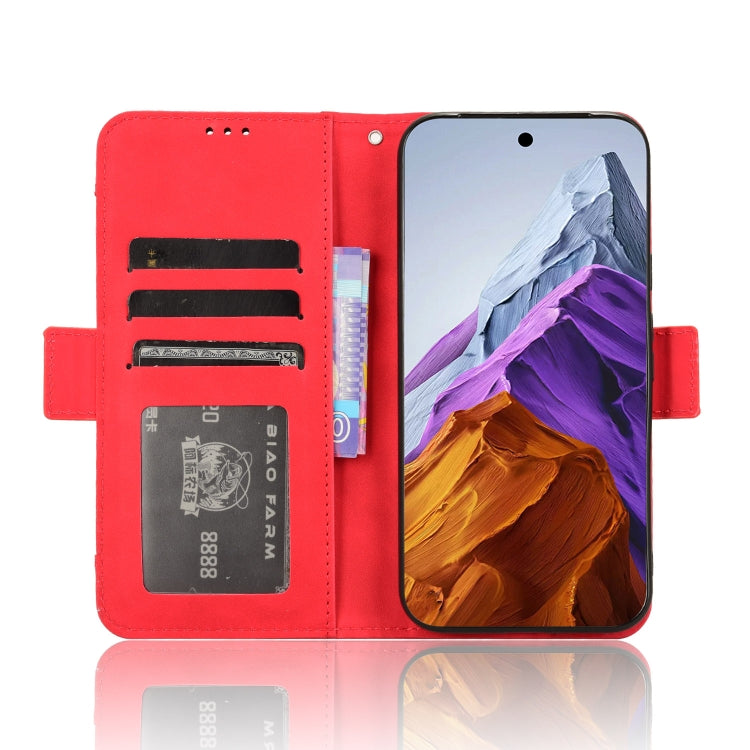 For Google Pixel 9 Pro Skin Feel Calf Texture Card Slots Leather Phone Case(Red) - Google Cases by buy2fix | Online Shopping UK | buy2fix