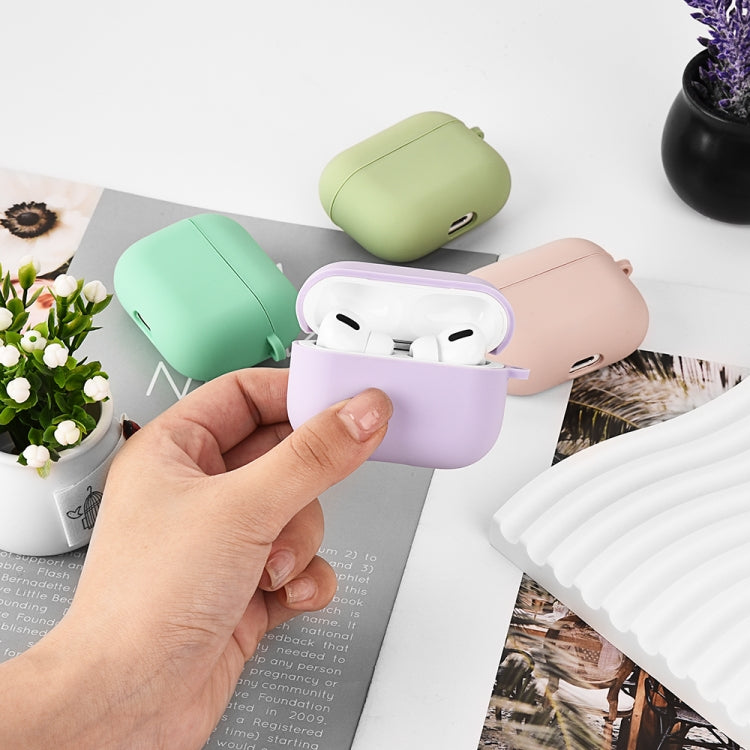 For AirPods 2 / 1 PC Lining Silicone Bluetooth Earphone Protective Case(Lilac) - For AirPods 1/2 by buy2fix | Online Shopping UK | buy2fix