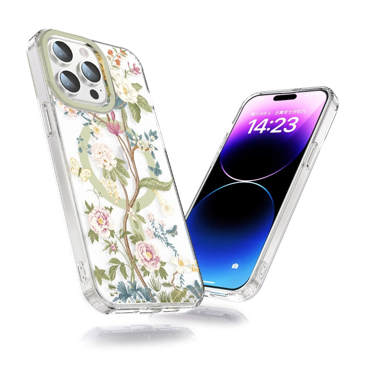 For iPhone 15 Pro Max MagSafe Magnetic TPU Phone Case(Blue Hydrangea Ball) - iPhone 15 Pro Max Cases by buy2fix | Online Shopping UK | buy2fix