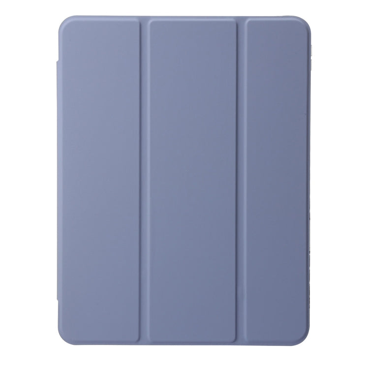 For iPad Air 13 2024 Clear Acrylic 3-Fold Leather Tablet Case(Lavender Purple) - iPad Air 13 2024 Cases by buy2fix | Online Shopping UK | buy2fix