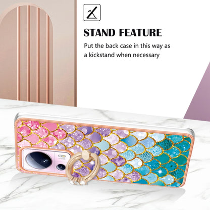 For Xiaomi 13 Lite 5G Electroplating IMD TPU Phone Case with Ring(Colorful Scales) - 13 Lite Cases by buy2fix | Online Shopping UK | buy2fix