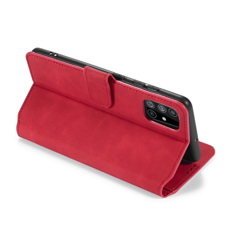 For Samsung Galaxy A51 5G DG.MING Retro Oil Side Horizontal Flip Case with Holder & Card Slots & Wallet(Red) - Galaxy Phone Cases by DG.MING | Online Shopping UK | buy2fix