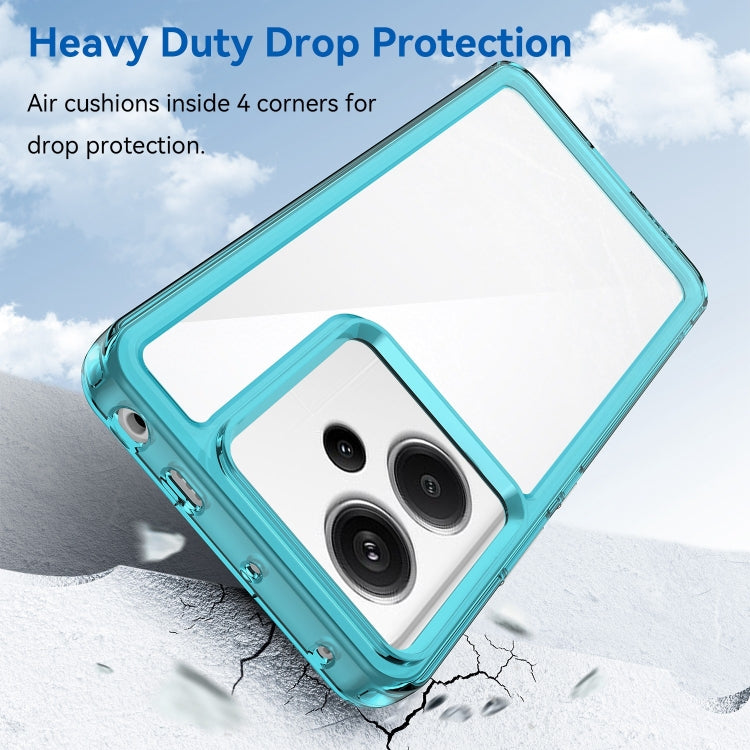 For Xiaomi Redmi Note 13 Pro+ Colorful Series Acrylic Hybrid TPU Phone Case(Transparent Blue) - Note 13 Pro+ Cases by buy2fix | Online Shopping UK | buy2fix