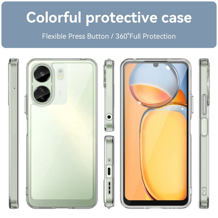 For Xiaomi Redmi 13C 4G Colorful Series Acrylic Hybrid TPU Phone Case(Transparent) - 13C Cases by buy2fix | Online Shopping UK | buy2fix