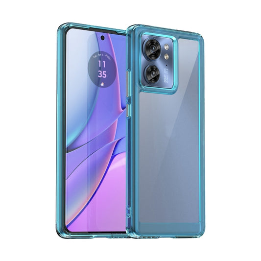 For Motorola Edge 2023 Global Colorful Series Acrylic Hybrid TPU Phone Case(Transparent Blue) - Motorola Cases by buy2fix | Online Shopping UK | buy2fix