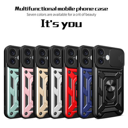 For iPhone 16 Sliding Camera Cover Design TPU+PC Phone Case(Green) - iPhone 16 Cases by buy2fix | Online Shopping UK | buy2fix