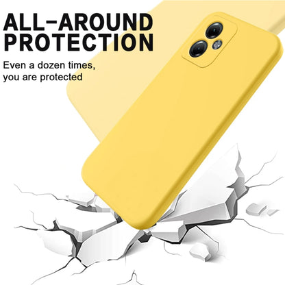 For Motorola Moto G14 Pure Color Liquid Silicone Shockproof Phone Case(Yellow) - Motorola Cases by buy2fix | Online Shopping UK | buy2fix