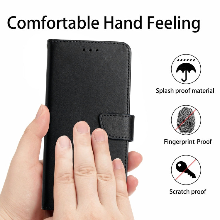 For iPhone 16 Genuine Leather Fingerprint-proof Flip Phone Case(Black) - iPhone 16 Cases by buy2fix | Online Shopping UK | buy2fix