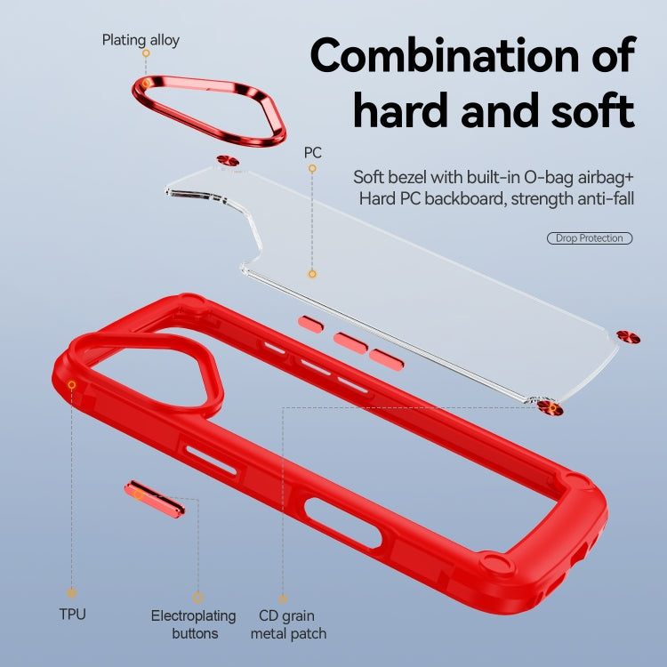 For iPhone 16 TPU + PC Lens Protection Phone Case(Red) - iPhone 16 Cases by buy2fix | Online Shopping UK | buy2fix