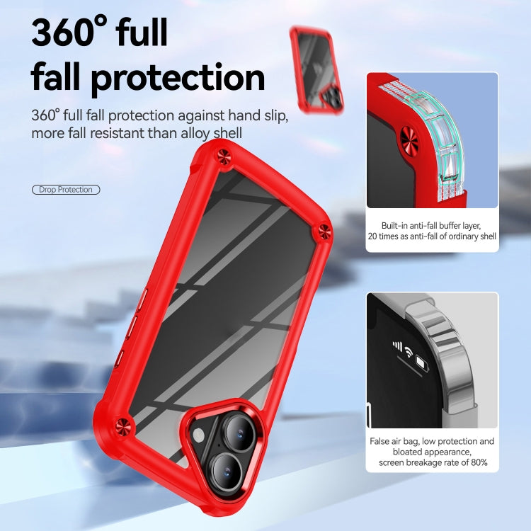 For iPhone 16 TPU + PC Lens Protection Phone Case(Red) - iPhone 16 Cases by buy2fix | Online Shopping UK | buy2fix