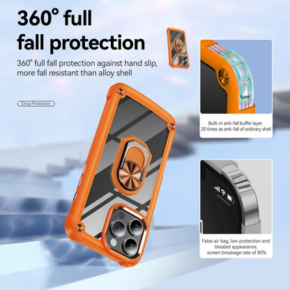 For iPhone 16 Pro TPU + PC Lens Protection Phone Case with Ring Holder(Orange) - iPhone 16 Pro Cases by buy2fix | Online Shopping UK | buy2fix