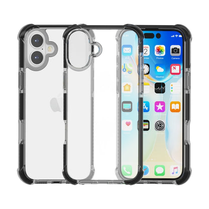 For iPhone 16 Plus Four-corner Shockproof TPU + Acrylic Phone Case(Black) - iPhone 16 Plus Cases by buy2fix | Online Shopping UK | buy2fix