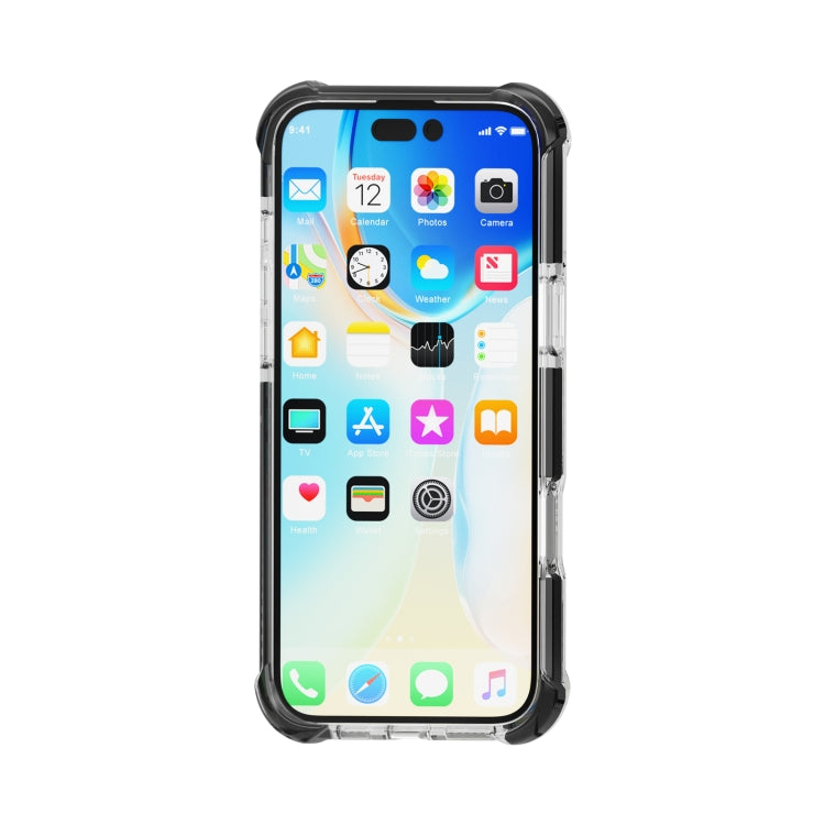 For iPhone 16 Four-corner Shockproof TPU + Acrylic Phone Case(Black + Transparent) - iPhone 16 Cases by buy2fix | Online Shopping UK | buy2fix