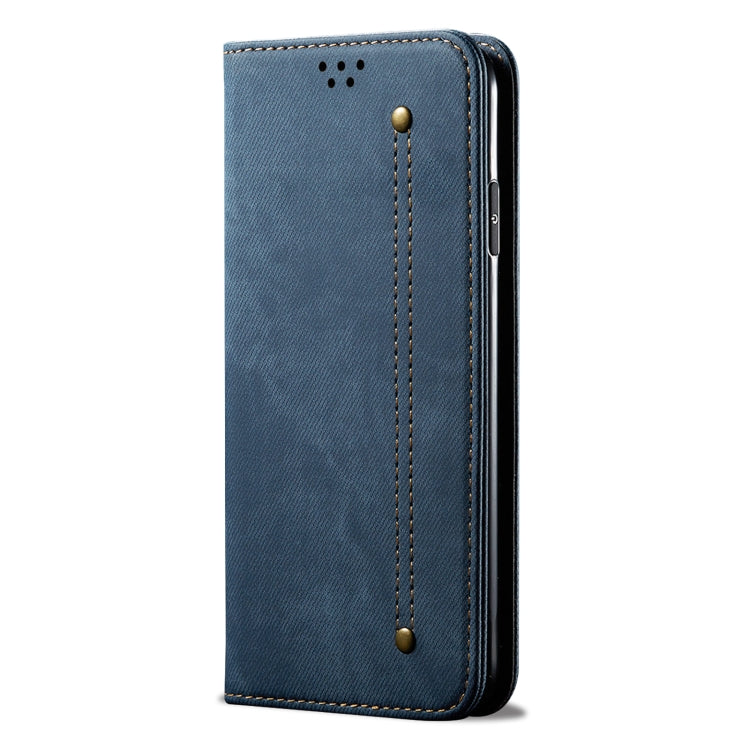 For Honor X8b 4G Global Denim Texture Flip Leather Phone Case(Blue) - Honor Cases by buy2fix | Online Shopping UK | buy2fix