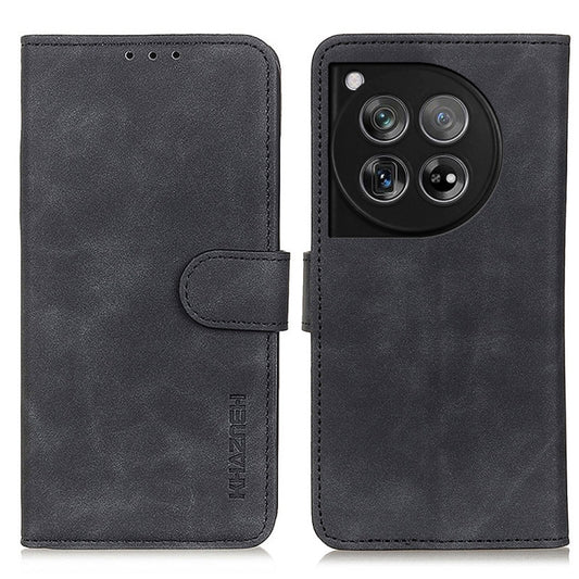 For OnePlus 12 KHAZNEH Retro Texture Leather Phone Case(Black) - OnePlus Cases by buy2fix | Online Shopping UK | buy2fix