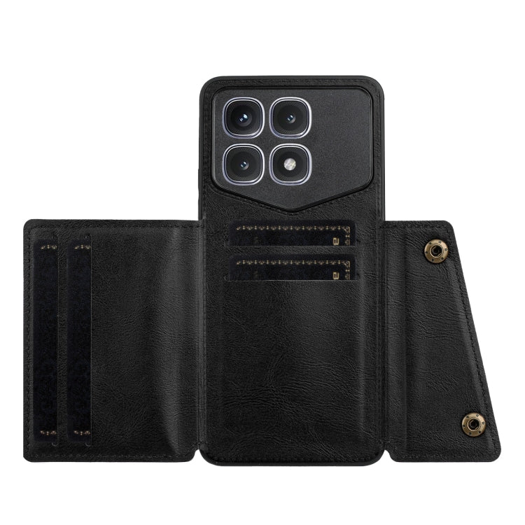 For Xiaomi Redmi K70 Ultra Double Buckle Card Slots Magnetic Phone Case(Black) - Xiaomi Cases by buy2fix | Online Shopping UK | buy2fix