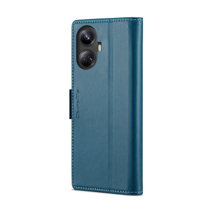 For Realme 10 Pro+ CaseMe 023 Butterfly Buckle Litchi Texture RFID Anti-theft Leather Phone Case(Blue) - Realme Cases by CaseMe | Online Shopping UK | buy2fix