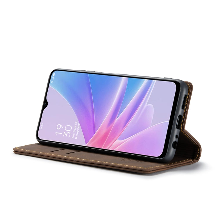 For OPPO A78 5G Global / A1X 5G CaseMe 013 Multifunctional Horizontal Flip Leather Phone Case(Coffee) - OPPO Cases by CaseMe | Online Shopping UK | buy2fix