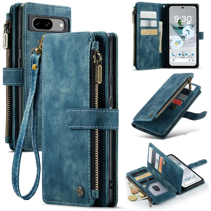 For Google Pixel 8a CaseMe C30 Multifunctional Leather Phone Case(Blue) - Google Cases by CaseMe | Online Shopping UK | buy2fix