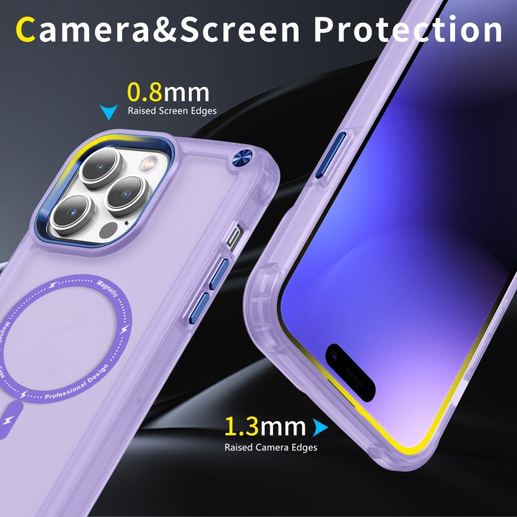 For iPhone 13 Pro Max Skin Feel TPU + PC MagSafe Magnetic Phone Case(Transparent Purple) - iPhone 13 Pro Max Cases by buy2fix | Online Shopping UK | buy2fix