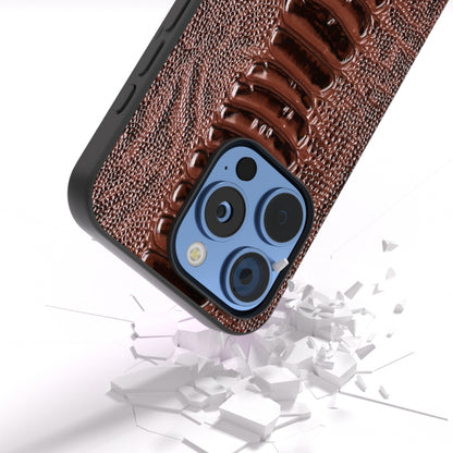 For iPhone 16 Pro Max ABEEL Genuine Leather Weilai Series Phone Case(Coffee) - iPhone 16 Pro Max Cases by buy2fix | Online Shopping UK | buy2fix