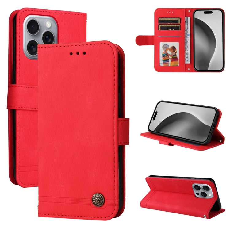 For iPhone 16 Pro Max Skin Feel Life Tree Leather Phone Case(Red) - iPhone 16 Pro Max Cases by buy2fix | Online Shopping UK | buy2fix