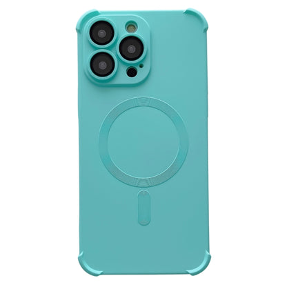 For iPhone 14 Pro Four-corner Shockproof Skin Feel MagSafe Magnetic Phone Case(Cyan Blue) - iPhone 14 Pro Cases by buy2fix | Online Shopping UK | buy2fix