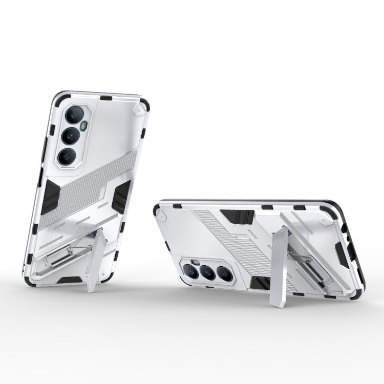 For Realme C65 4G Global Punk Armor 2 in 1 PC + TPU Phone Case with Holder(White) - Realme Cases by buy2fix | Online Shopping UK | buy2fix