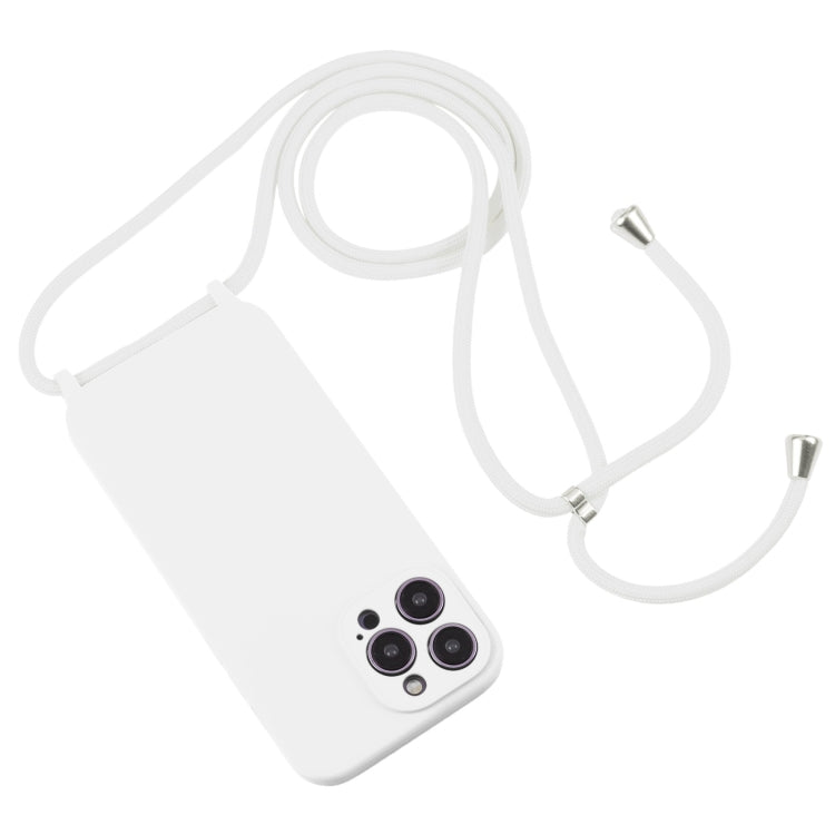 For iPhone 16 Pro Max Crossbody Lanyard Liquid Silicone Case(White) - iPhone 16 Pro Max Cases by buy2fix | Online Shopping UK | buy2fix