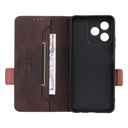 For Realme C53 4G / Narzo N53 4G Magnetic Clasp Leather Phone Case(Brown) - Realme Cases by buy2fix | Online Shopping UK | buy2fix