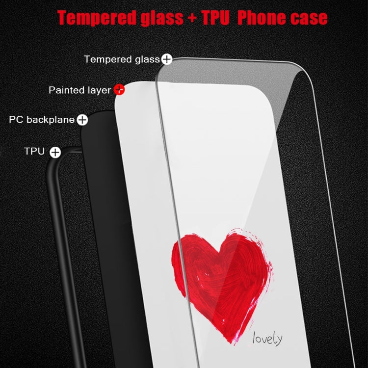 For iPhone 16 Pro Colorful Painted Glass Phone Case(Golden Love) - iPhone 16 Pro Cases by buy2fix | Online Shopping UK | buy2fix