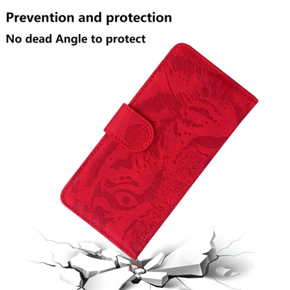 For Samsung Galaxy S24+ 5G Tiger Embossing Pattern Flip Leather Phone Case(Red) - Galaxy S24+ 5G Cases by buy2fix | Online Shopping UK | buy2fix