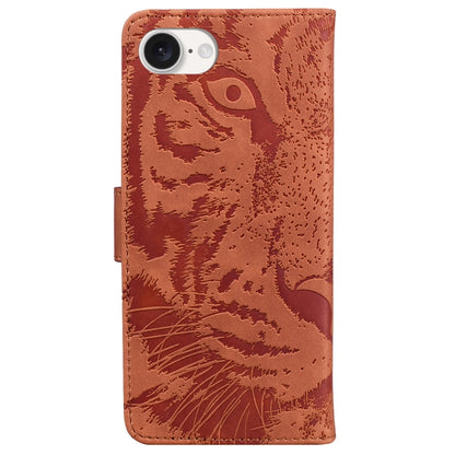 For iPhone SE 2024 Tiger Embossing Pattern Leather Phone Case(Brown) - More iPhone Cases by buy2fix | Online Shopping UK | buy2fix