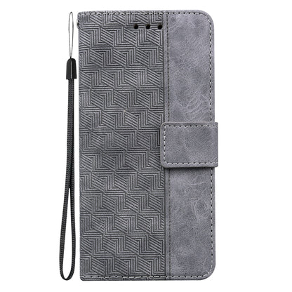 For Samsung Galaxy S23 FE 5G Geometric Embossed Leather Phone Case(Grey) - Galaxy S23 FE 5G Cases by buy2fix | Online Shopping UK | buy2fix