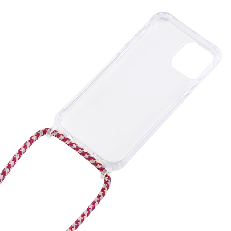 For iPhone 16 Transparent Acrylic Airbag Shockproof Phone Protective Case with Lanyard(White Gold) - iPhone 16 Cases by buy2fix | Online Shopping UK | buy2fix