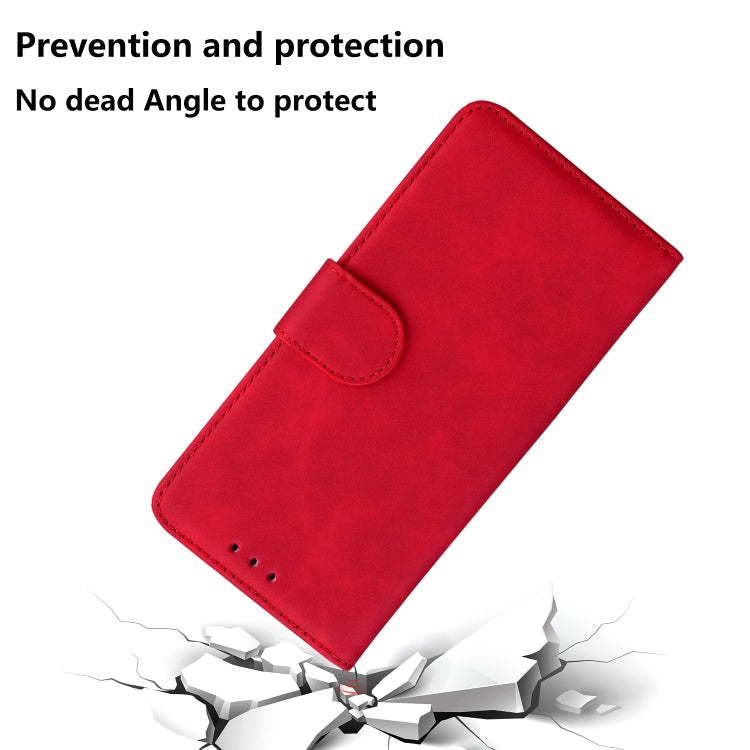 For iPhone SE 2024 Skin Feel Pure Color Flip Leather Phone Case(Red) - More iPhone Cases by buy2fix | Online Shopping UK | buy2fix